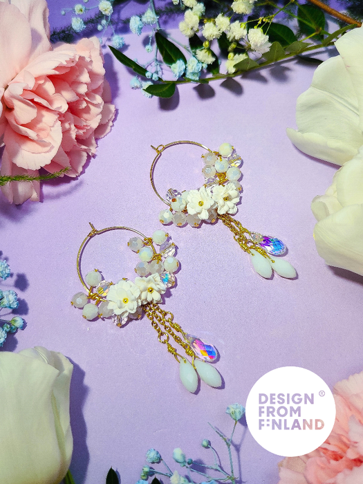 Juhannusruusu-rengaskorvakorut