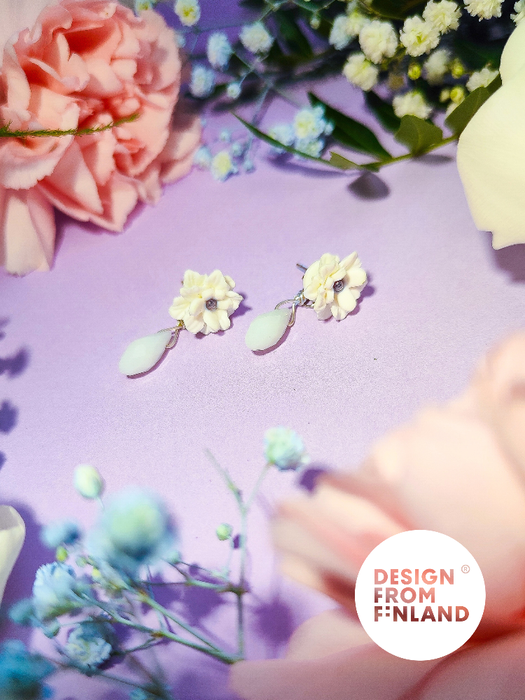 Juhannusruusu-nappikorvakorut