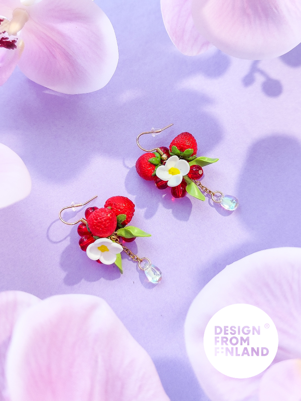 Mansikka-korvakorut - pieni terttu